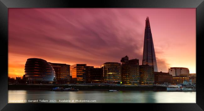 City Hall and The Shard at twilight, London, UK Framed Print by Geraint Tellem ARPS