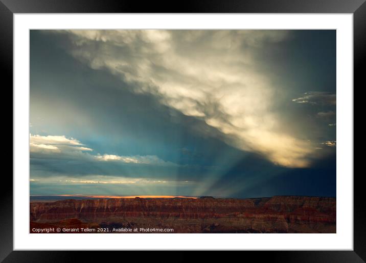 Storm clouds, Grand Canyon, Arizona, USA Framed Mounted Print by Geraint Tellem ARPS