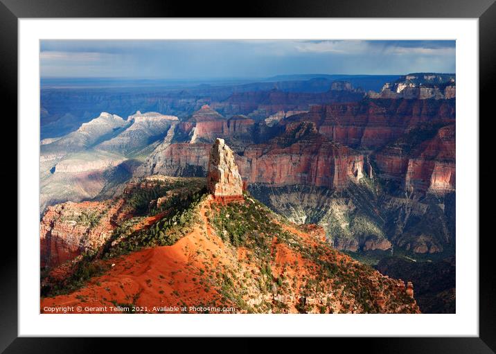 Mount Hayden from Point Imperial, north rim, Grand Canyon, Arizona, USA Framed Mounted Print by Geraint Tellem ARPS