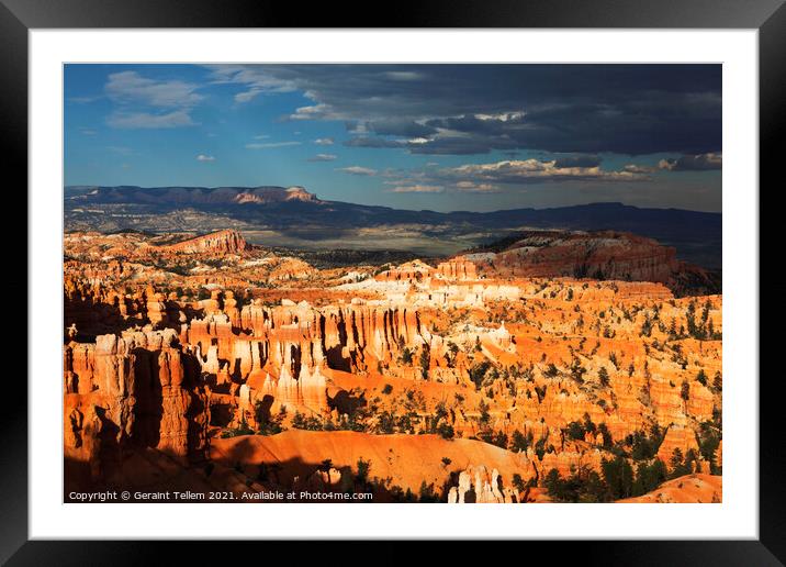 Looking east across Bryce Canyon from Sunset Point, Utah, USA Framed Mounted Print by Geraint Tellem ARPS