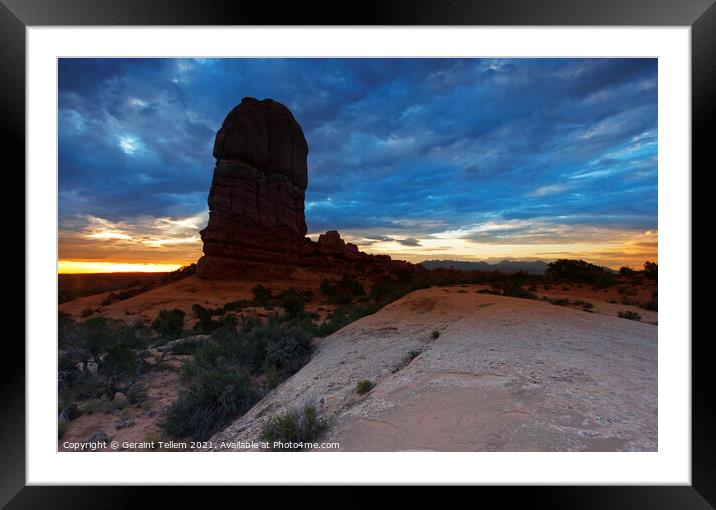 Sunrise over Arches National Park from near Balanced Rock, Utah, USA Framed Mounted Print by Geraint Tellem ARPS