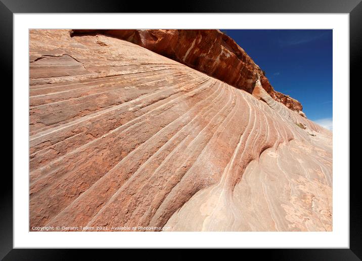 Striped sandstone cliffs, Grand Staircase-Escalante National Monument, Utah, USA Framed Mounted Print by Geraint Tellem ARPS