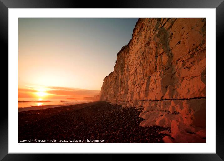 Sunset from Birling Gap, East Sussex Framed Mounted Print by Geraint Tellem ARPS