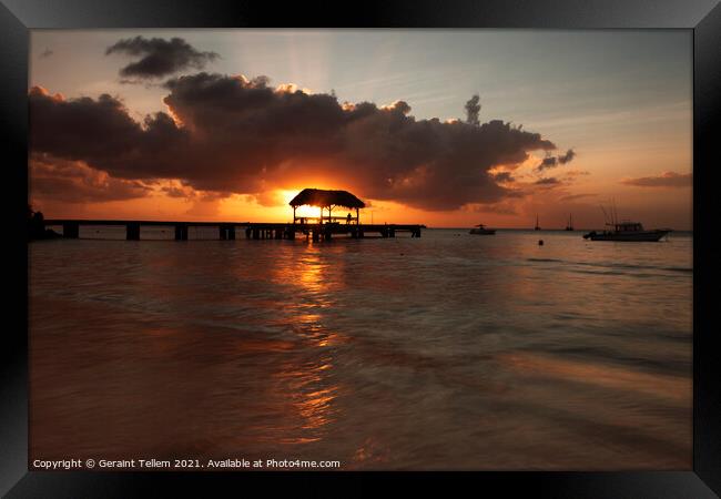 Pigeon Point at sunset, Tobago, Caribbean Framed Print by Geraint Tellem ARPS