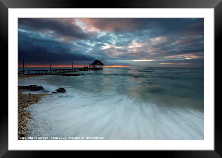 Sunset, Pointe Aux Piments, Mauritius Framed Mounted Print by Geraint Tellem ARPS