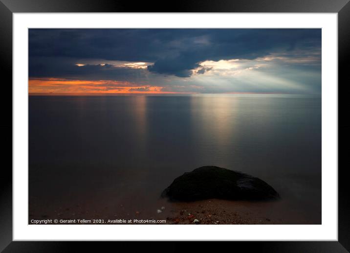 Evening light over The Wash from Hunstanton, Norfolk, England, UK Framed Mounted Print by Geraint Tellem ARPS