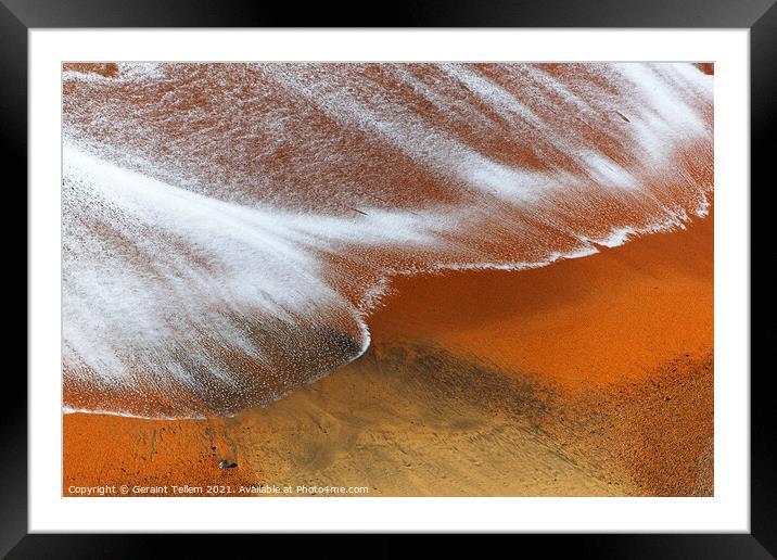 Wave patterns at Brighstone Bay, Isle of Wight, UK Framed Mounted Print by Geraint Tellem ARPS