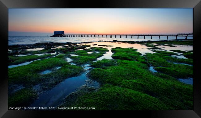 Bembridge Lifeboat Station and shoreline at dawn, Isle of Wight, UK Framed Print by Geraint Tellem ARPS
