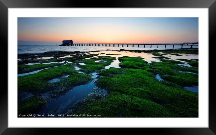 Bembridge Lifeboat Station and shoreline at dawn, Isle of Wight, UK Framed Mounted Print by Geraint Tellem ARPS
