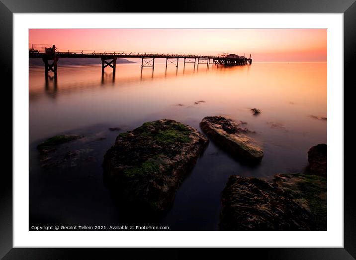 Twilight, Totland Pier, Totland Bay, Isle of Wight, UK Framed Mounted Print by Geraint Tellem ARPS