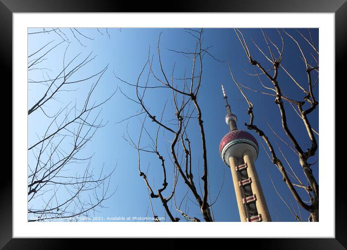 Oriental Pearl TV Tower, Shanghai, China Framed Mounted Print by Geraint Tellem ARPS