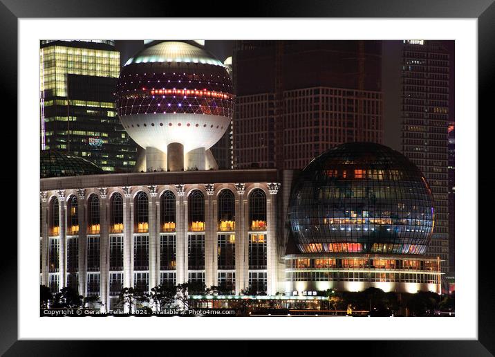 Base of Oriental Pearl TV Tower, Pudong, Shanghai Framed Mounted Print by Geraint Tellem ARPS