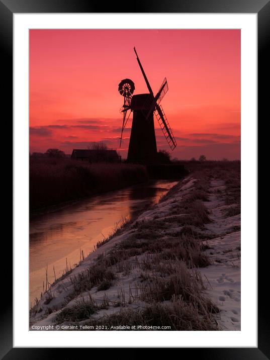 St Benet's Mill at dawn, Norfolk Broads, UK Framed Mounted Print by Geraint Tellem ARPS