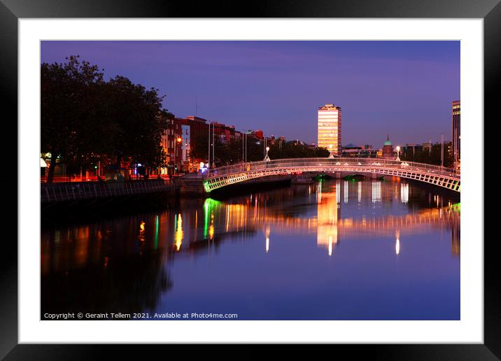 Ha'Penny Bridge and River Liffey, Dublin, Ireland Framed Mounted Print by Geraint Tellem ARPS
