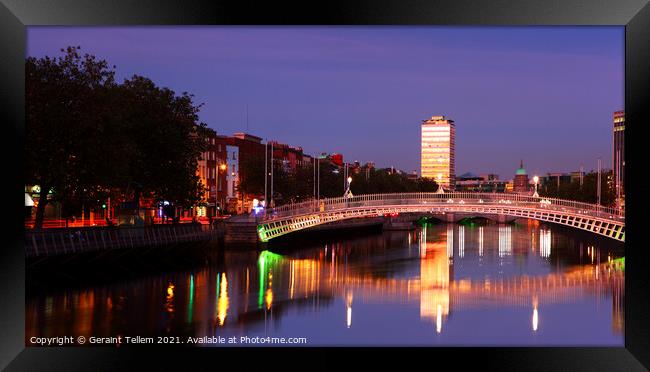 Ha'Penny Bridge and River Liffey, Dublin, Ireland Framed Print by Geraint Tellem ARPS
