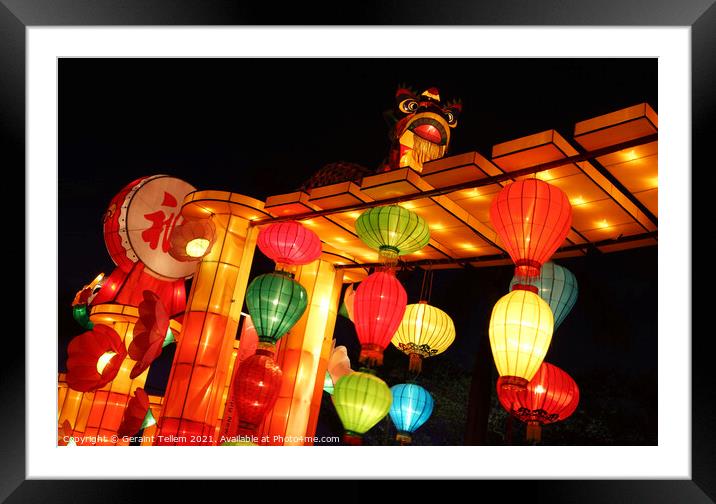 Thematic lantern exhibition, Hong Kong Cultural Centre Piazza  Framed Mounted Print by Geraint Tellem ARPS