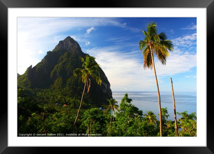 Petit Piton, St Lucia, Caribbean Framed Mounted Print by Geraint Tellem ARPS