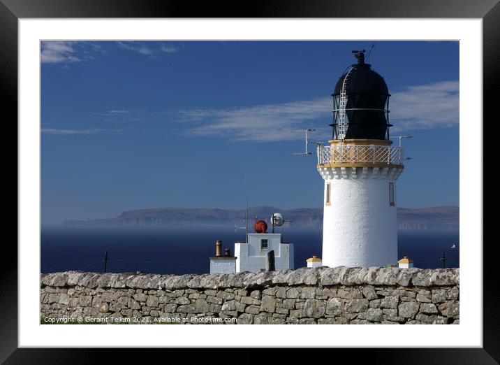 Dunnet Head Lighthouse and Orkney, Caithness, Scotland Framed Mounted Print by Geraint Tellem ARPS