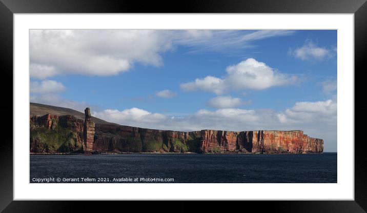 The cliffs of Hoy, Orkney Islands featuring Old Man of Hoy Framed Mounted Print by Geraint Tellem ARPS