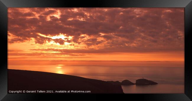 Muckle Flugga island at sunset, Unst, Shetland, Scotland Framed Print by Geraint Tellem ARPS