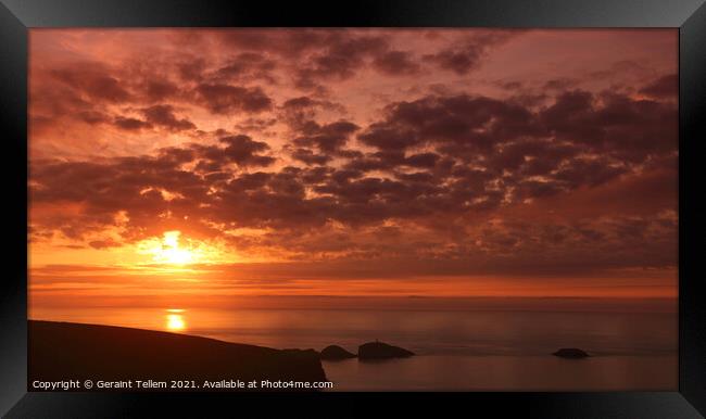 Muckle Flugga island at sunset, Unst, Shetland, Scotland Framed Print by Geraint Tellem ARPS