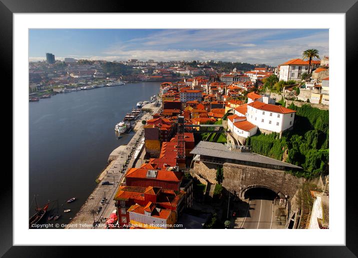Douro River and Central Porto from Ponte D. Luis Bridge, Portugal Framed Mounted Print by Geraint Tellem ARPS