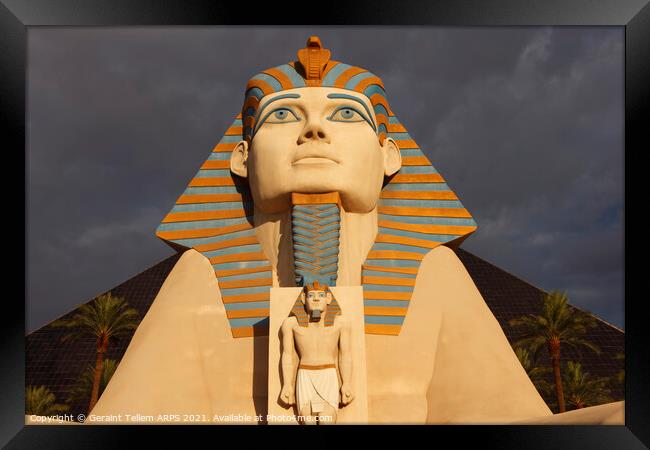 Great Sphinx of Giza, entrance to Luxor Hotel, Las Vegas, USA Framed Print by Geraint Tellem ARPS