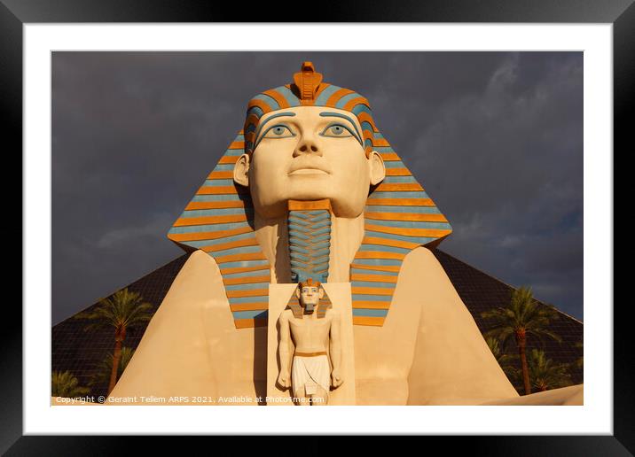 Great Sphinx of Giza, entrance to Luxor Hotel, Las Vegas, USA Framed Mounted Print by Geraint Tellem ARPS