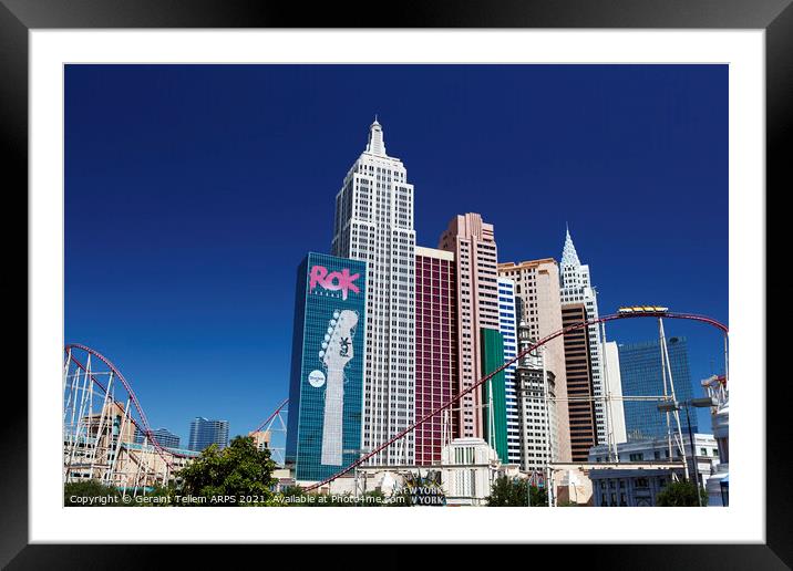New York, New York and rollercoaster, Las Vegas, Nevada, USA Framed Mounted Print by Geraint Tellem ARPS