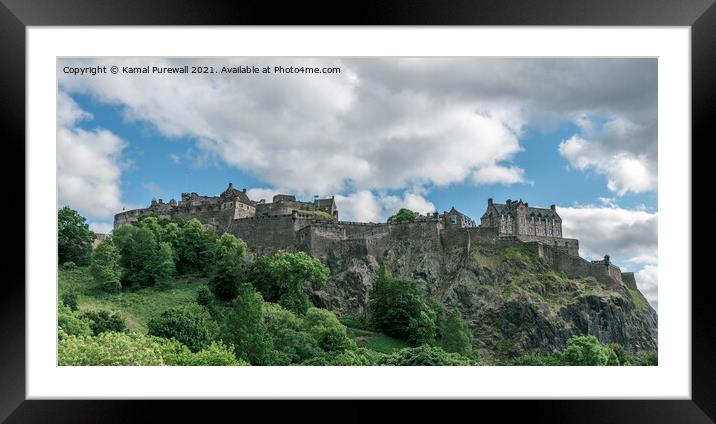 Edinburgh Castle Framed Mounted Print by Kamal Purewall
