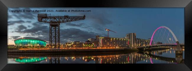 River Clyde at Night Framed Print by Kamal Purewall