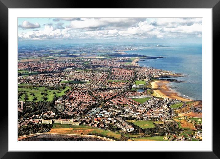 Tynemouth long sands and Cullercoats and Whitley Bay Framed Mounted Print by mick vardy
