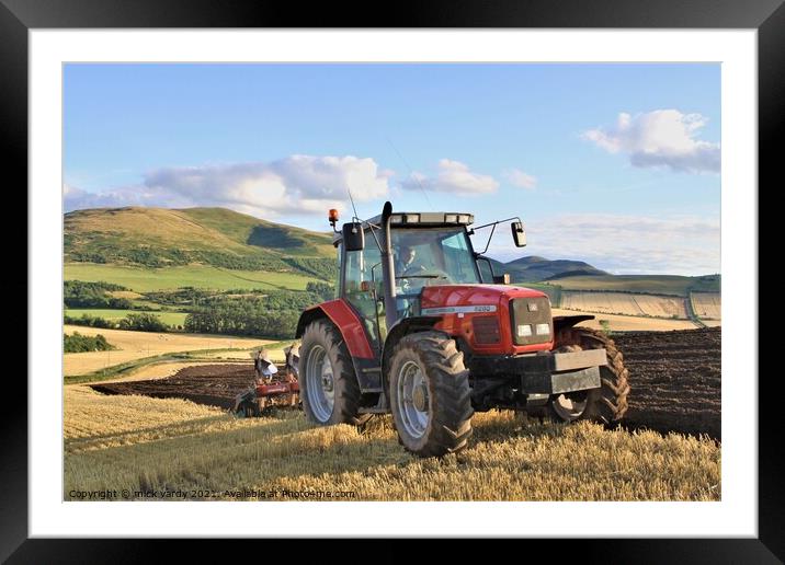 Ploughing in the Cheviot Hills Framed Mounted Print by mick vardy