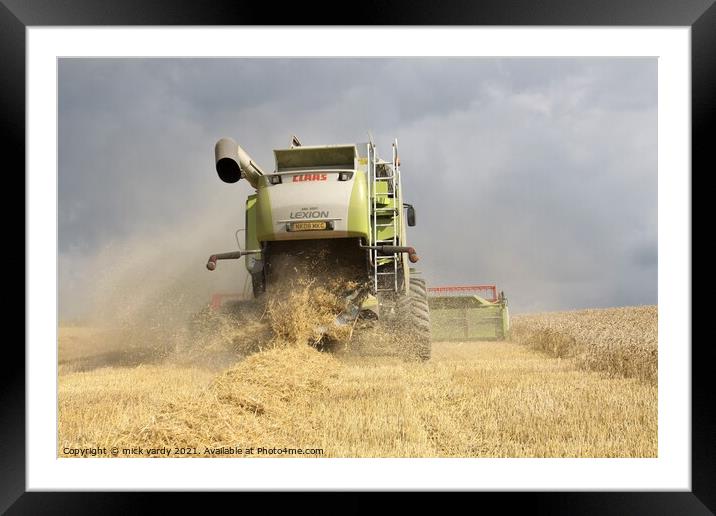 A dusty dry harvest. Framed Mounted Print by mick vardy