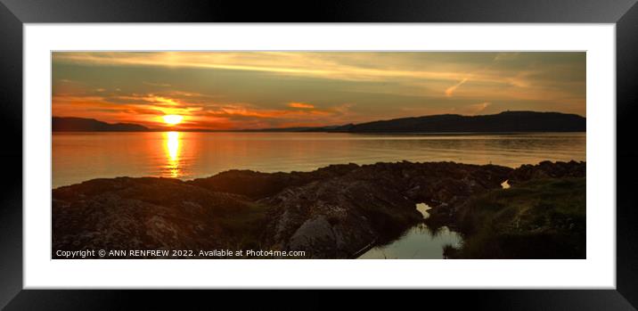 A Scottish sunset. Framed Mounted Print by ANN RENFREW