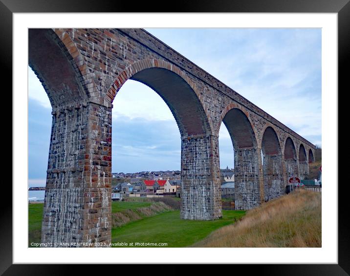 Cullen framed by the Viaduct. Framed Mounted Print by ANN RENFREW