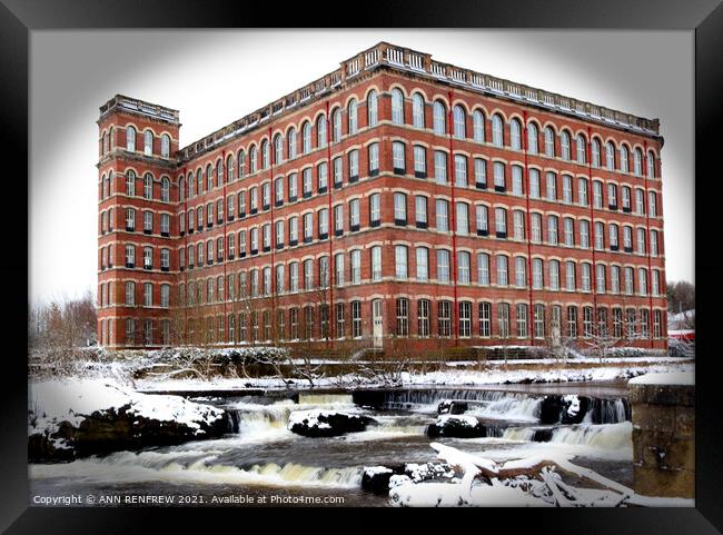 Anchor Mills in Winter Framed Print by ANN RENFREW