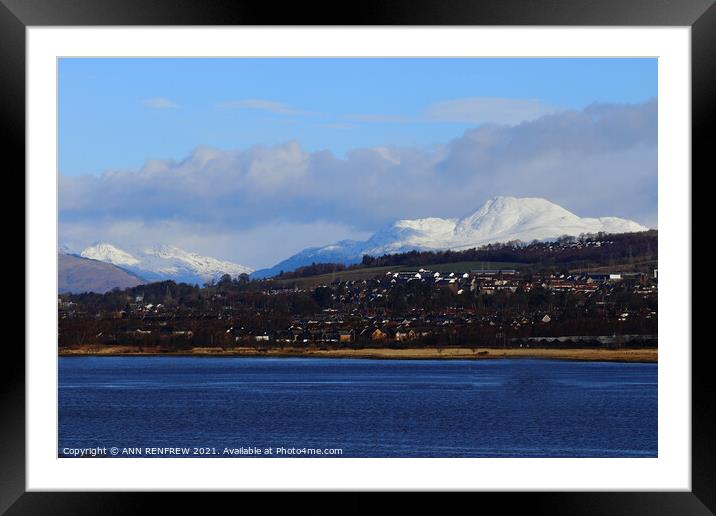 Snow on the hills Framed Mounted Print by ANN RENFREW
