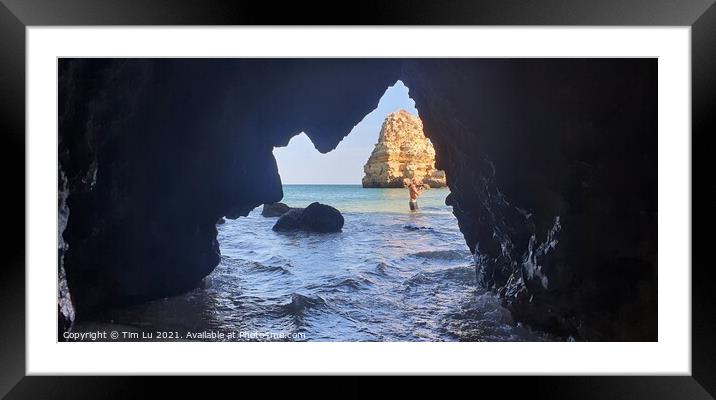 Hidden cave Framed Mounted Print by Tim Lu