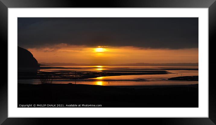 Llandudno sunset north Wales 490  Framed Mounted Print by PHILIP CHALK
