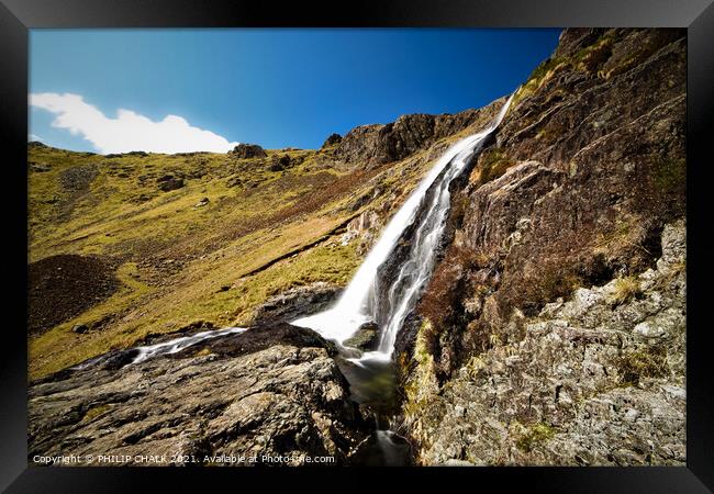 Levers water waterfall above Coniston village 493  Framed Print by PHILIP CHALK