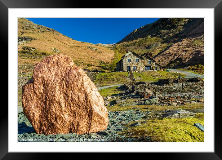 Copper mines mountain cottages, lake district Cumbria 501  Framed Mounted Print by PHILIP CHALK