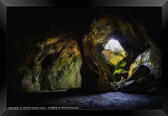Cathedral cavern in the lake district. Cumbria 523 Framed Print by PHILIP CHALK