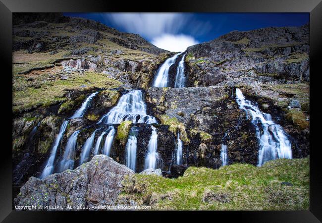 Levers water waterfall above Coniston village 526 Framed Print by PHILIP CHALK