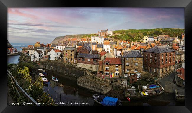 Staithes on a warm summer night 532 Framed Print by PHILIP CHALK