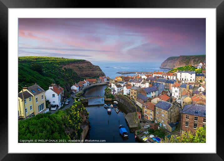 Staithes sunset 535  Framed Mounted Print by PHILIP CHALK