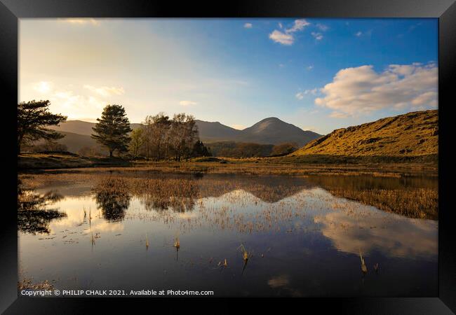 Kelly hall tarn at sunset in the lake district Cumbria 543 Framed Print by PHILIP CHALK