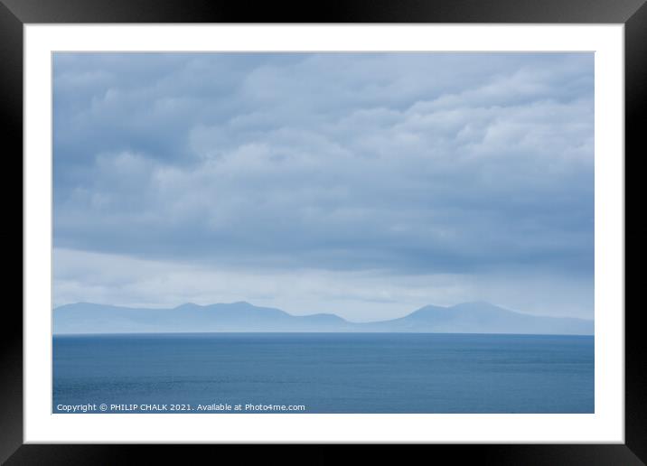 Snowdonia mountain range looking from Anglesey 564  Framed Mounted Print by PHILIP CHALK