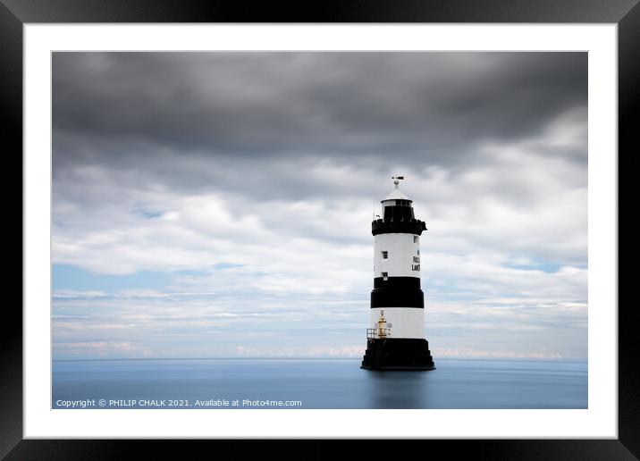 Penmon point lighthouse on Anglesey Wales 567 Framed Mounted Print by PHILIP CHALK