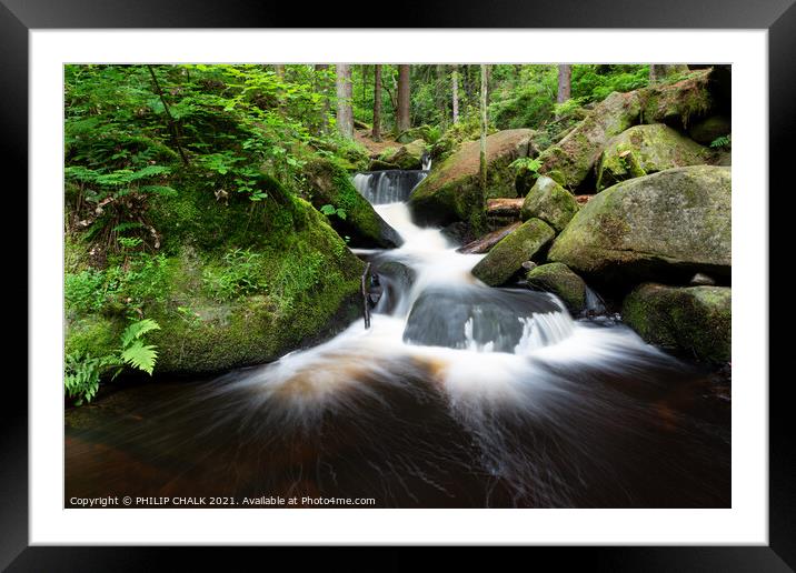 Wyming brook waterfalls 587 Framed Mounted Print by PHILIP CHALK